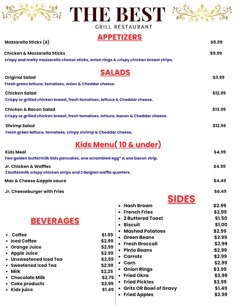 The Best Grill Menu image 1