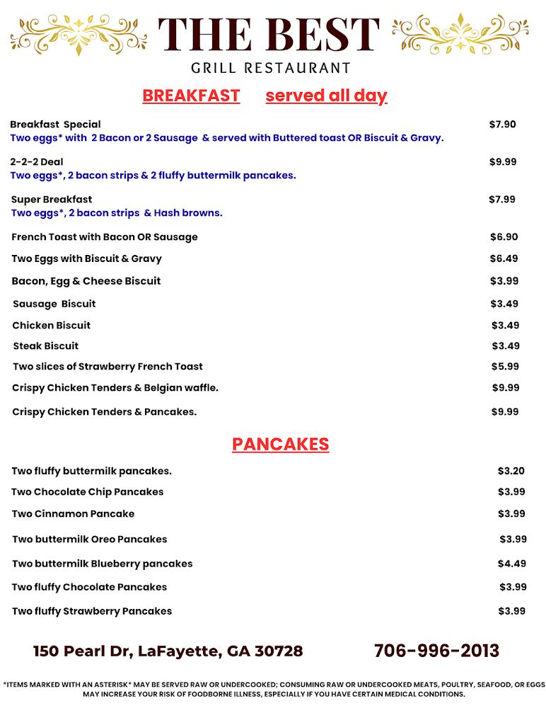 The Best Grill Menu image 2