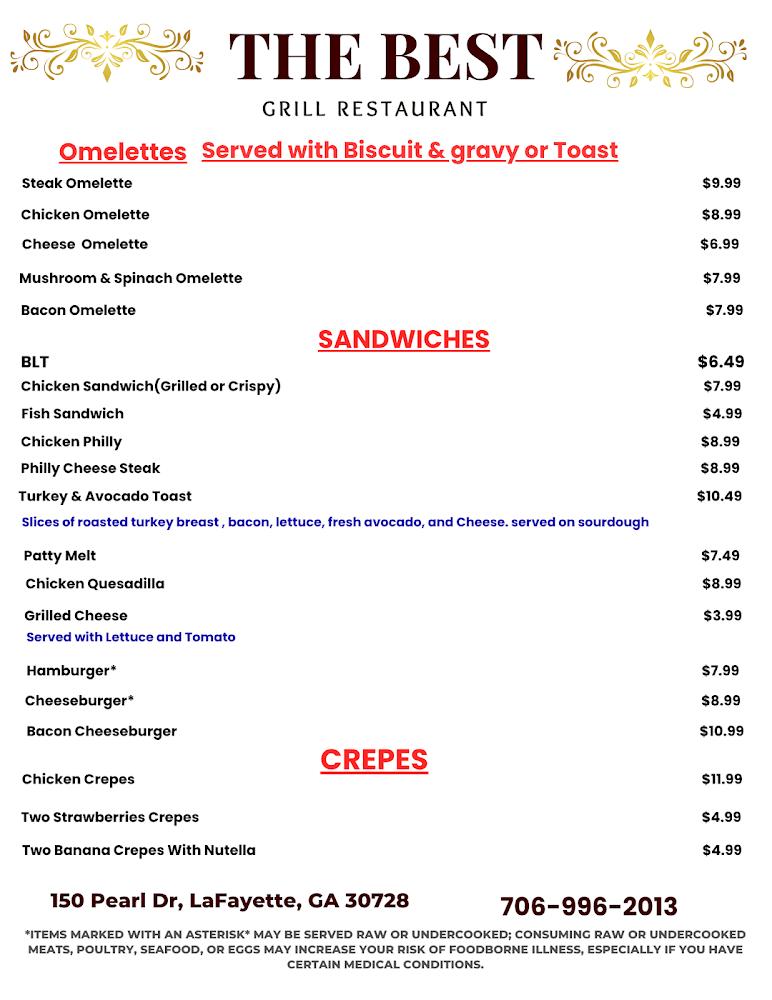 The Best Grill Menu image 3